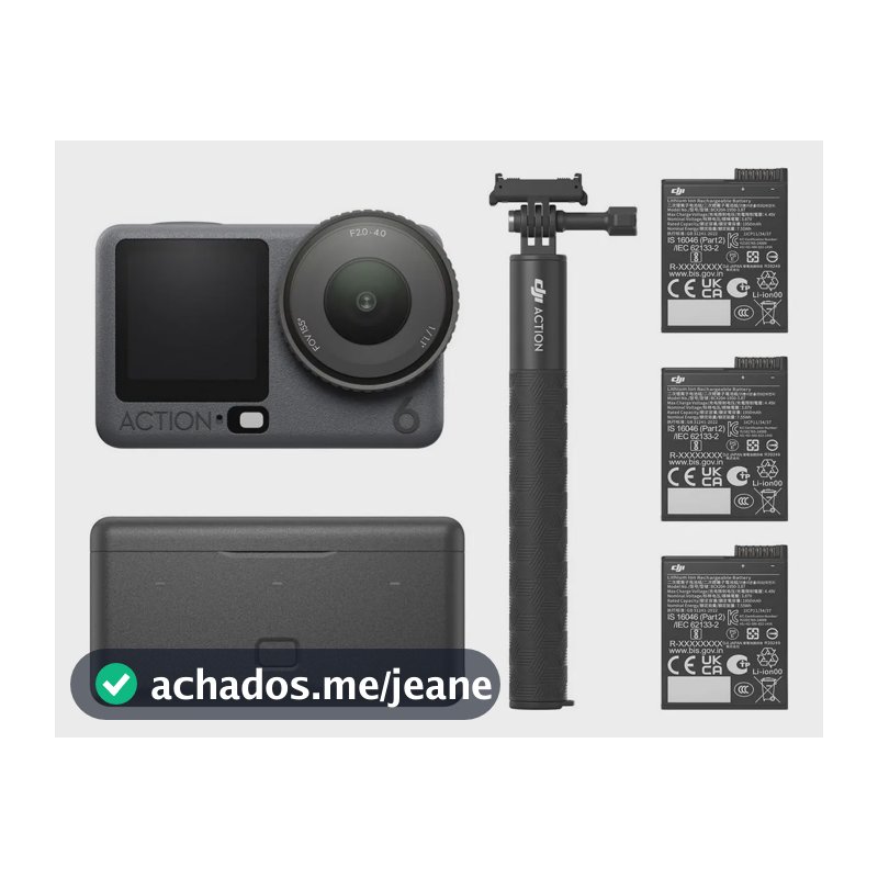 Câmera De Ação Dji Osmo Action 6 Adventure Combo 4k120/38mp Preto