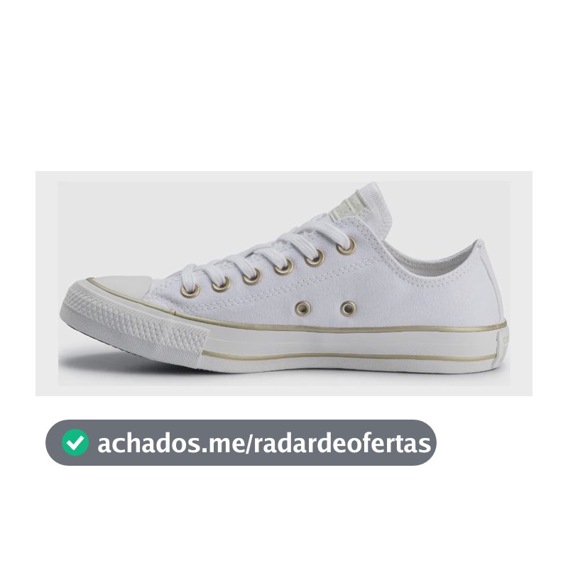 Tênis Converse Feminino Taylor Ct2834 Curto T Branco/branco/ouro Claro Liso 36 Br