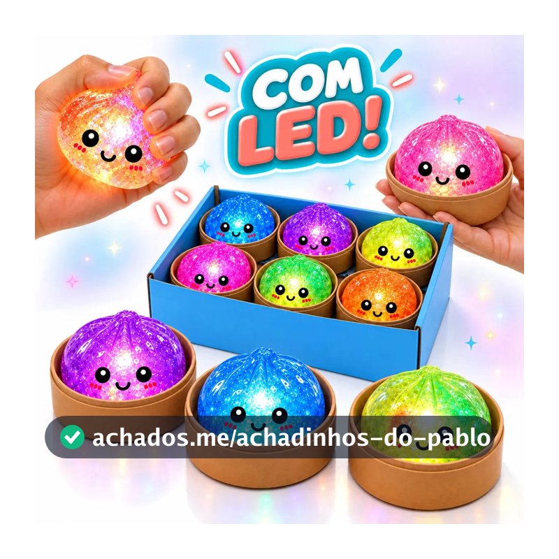 Squishy Brinquedo de Apertar Com Led Colorido Pisca Pisca Popsy