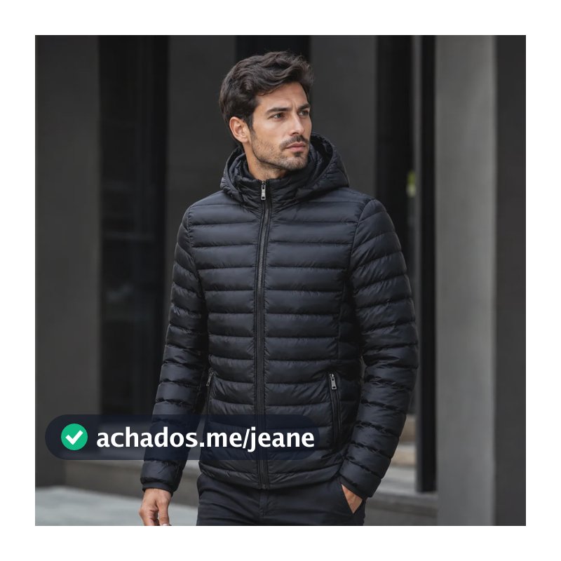 Jaqueta Masculina Puffer Corta Vento Bobojaco Blusa De Frio Preto Xgg