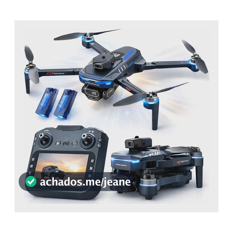 Drone Gt8 Profissional 4k Tela No Controle 2 Baterias bag preto