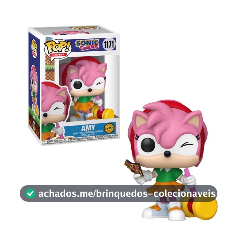 Boneco Funko Pop! Sonic The Hedgehog - Amy Rose Com Chase