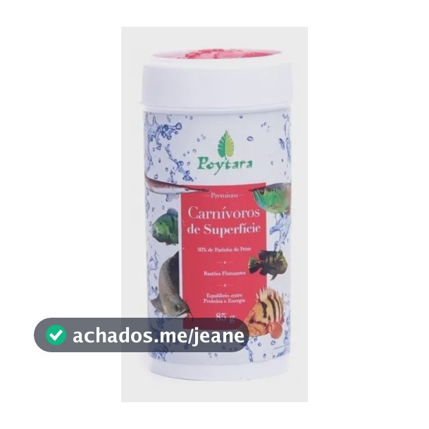 Racao Para Peixe Carnivoros De Superficie 85g Poytara