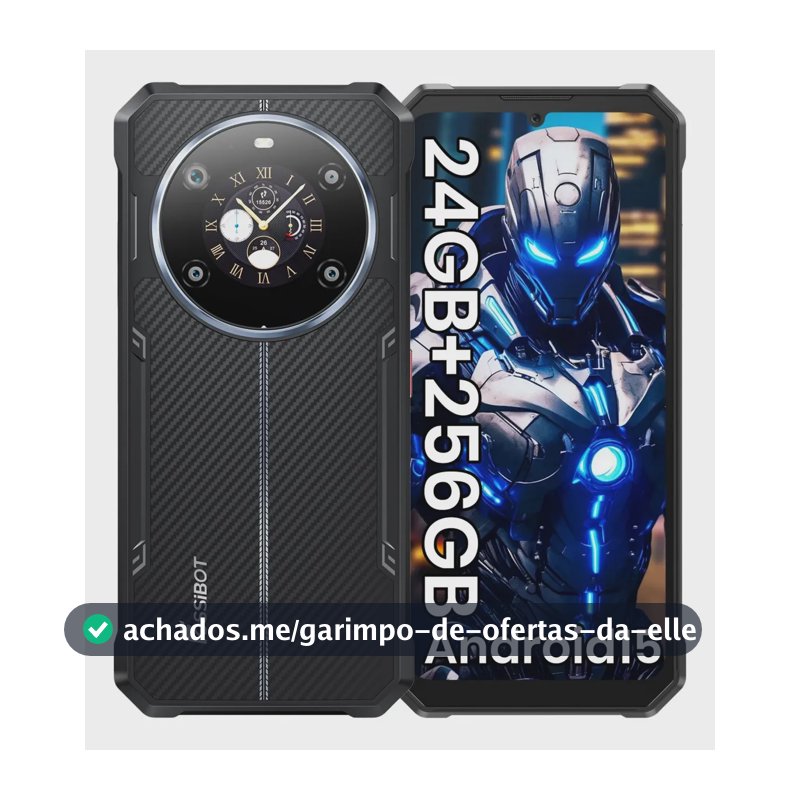 FOSSiBOT F109S Celular Robusto 4G 24 GB+256 GB, Tela 6,745" HD+, Câmera 16MP, Bateria 10600mAh, NFC, Android 15, IP68/IP69K