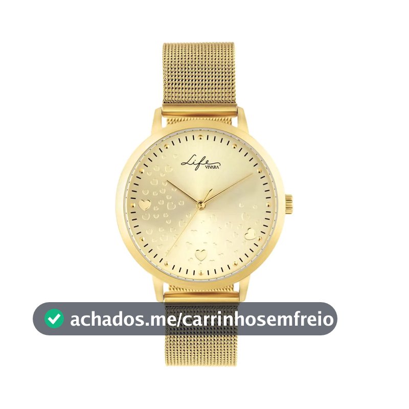Relógio Life Amor Feminino Aço Dourado