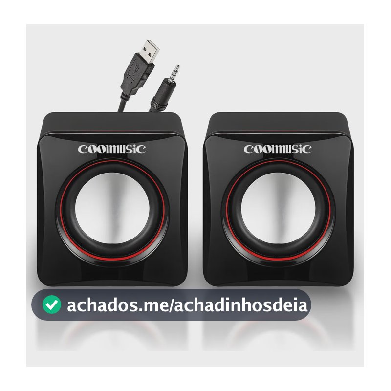 Caixa Caixinha De Som Potente Pc Notebook Subwoofer Para Computador 6w Usb P2 Alto Falante De Mesa Coolmusic