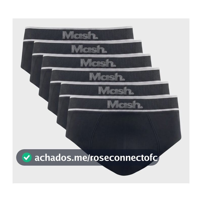 Kit 6 Cueca Slip Mash Poliamida S/costura Masculina Conforto 6 Preto Kit Cueca Masculina Adulto Mash Poliamida Gg (50 A 52) Kit Cueca Slip Mash