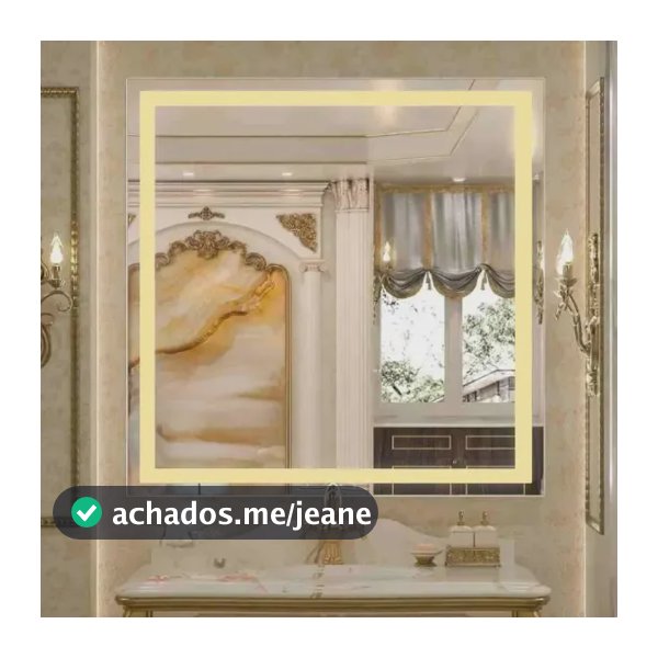 Espelho Decorativo Jateada Com Led Touch 90x90