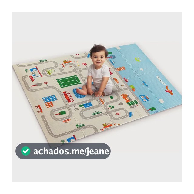 Tapete Infantil Emborrachado Sensorial Dobrável Dupla Face Educativo Cidade I Love Baby