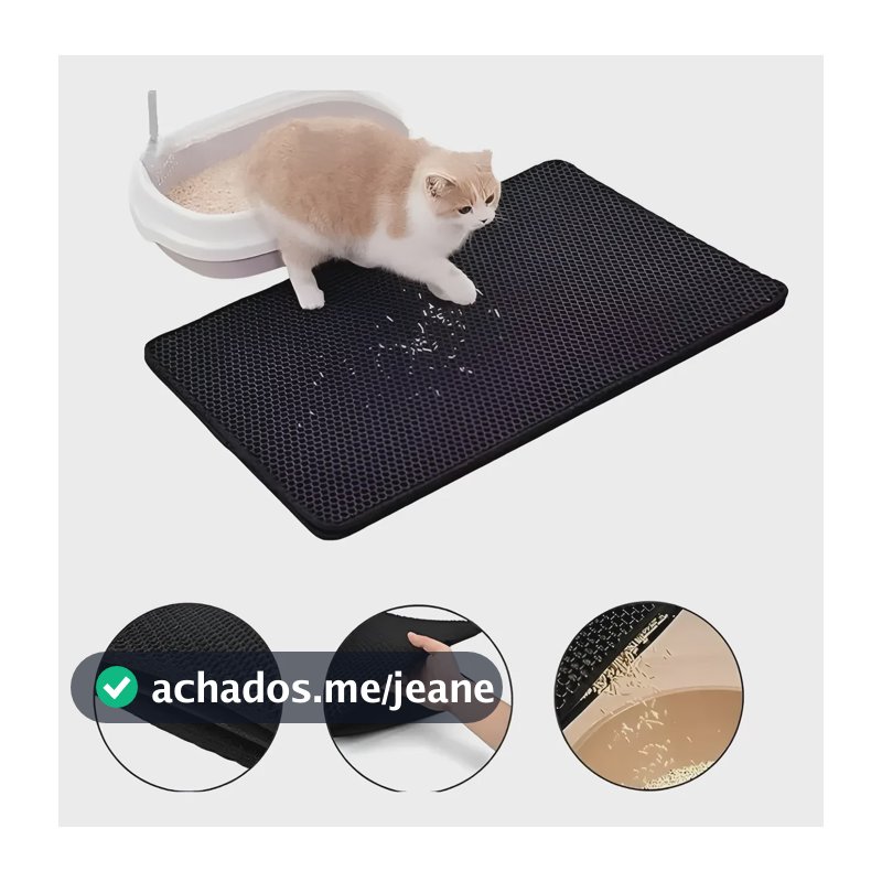 Tapete Higiênico Para Gato Coletor De Areia 40x50cm Preto