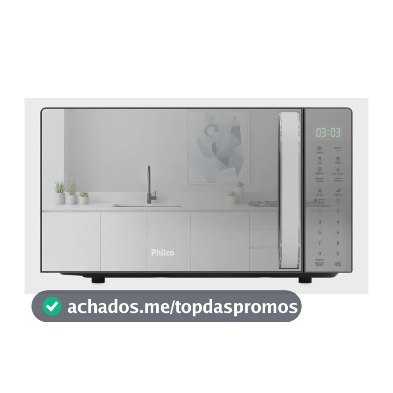 Micro-ondas Philco 20L Espelhado Limpa Fácil PMO24S 127v