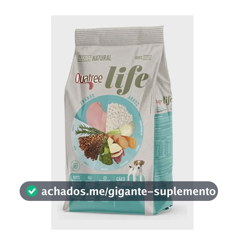 Ração Quatree Life Cães Filhotes Frango e Arroz Raças Pequenas 3 kg