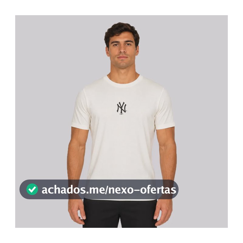 Camiseta New Era New York Yankees Basica Off White Branco - M