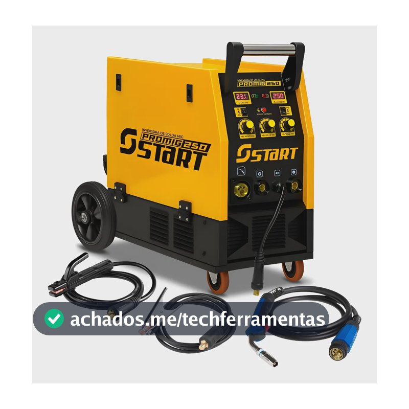 Máquina De Solda Multiprocesso 250a Promig Start Mig Tig Mma Amarelo E Preto 220v