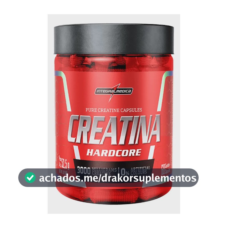 Creatina Integralmedica 100% Pura 60 Cápsulas - Aumento de Resistência e Desempenho para Atletas e Treinos Intensos