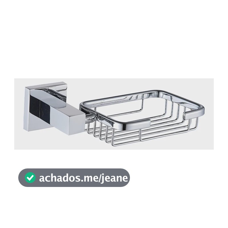 Porta Sabonete Saboneteira Quadrado De Parede Banheiro Inox Cor Cromado