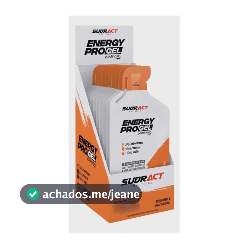 Energy Pro Gel 10 Sachês De 30g - Sudract Nutrition - Sabor Laranja
