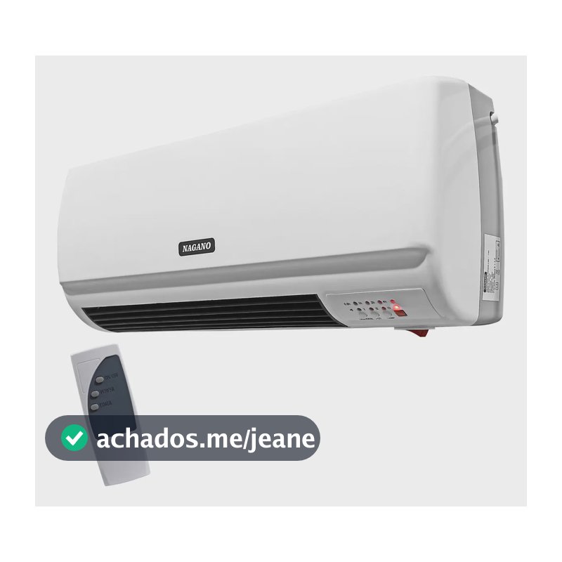 Aquecedor De Parede Elétrico 2 Em 1 2000w Com Timer Cor Branco