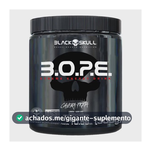 Black Skull Pré Treino B.o.p.e. Sabor Limão Em Pó X 300g