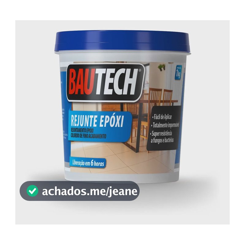 Rejunte Epóxi Porcelanato Impermeável Bautech 1kg Branco