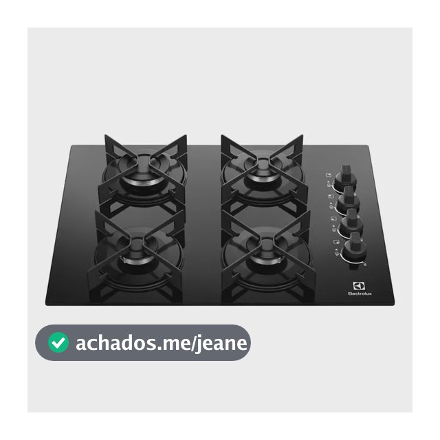 Cooktop 4 Bocas a Gás Electrolux Mesa de Vidro Efficient Grade de Aço Fosco (KE4GR) Bivolt