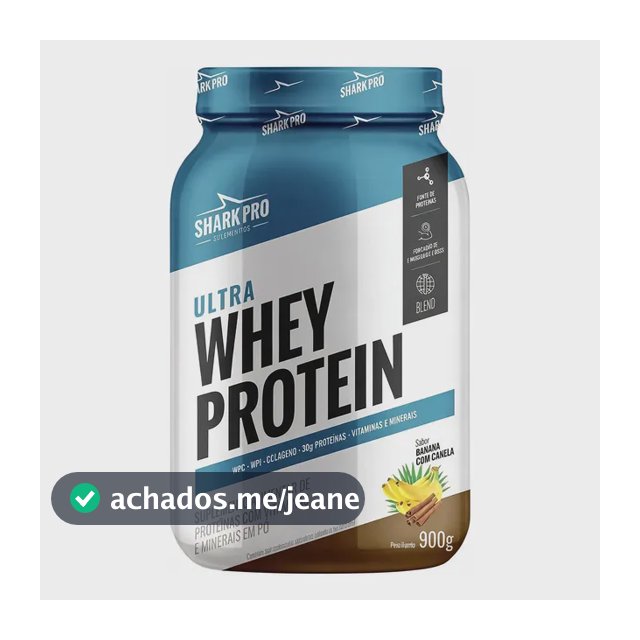 Ultra Whey Protein Pote 900g Sabor Banana C/canela Shark Pro Banana Com Canela