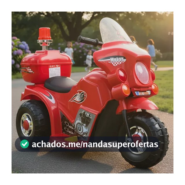 Moto Elétrica Brinq Kids Giroflex Infantil 6V Vermelha Com Baú e Pedal