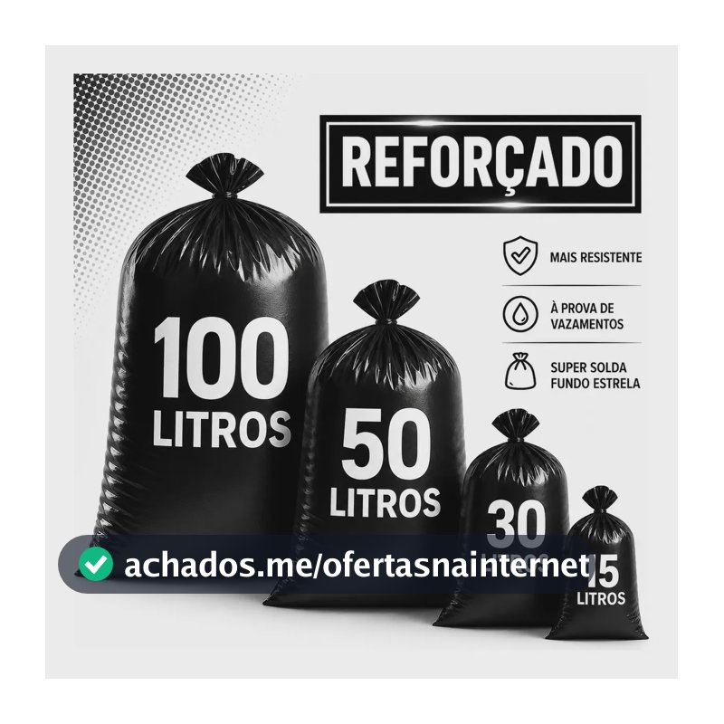 Saco De Lixo Preto Reforçado Resistente Uso Pesado Embalar