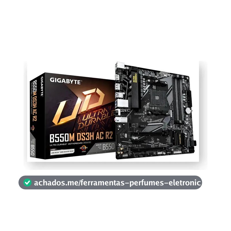 Placa Mae Gigabyte B550m Ds3h Ac R2 Preto