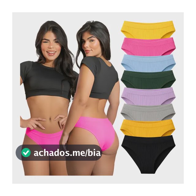 Kit 10 Calcinhas Tanga Canelada Básica