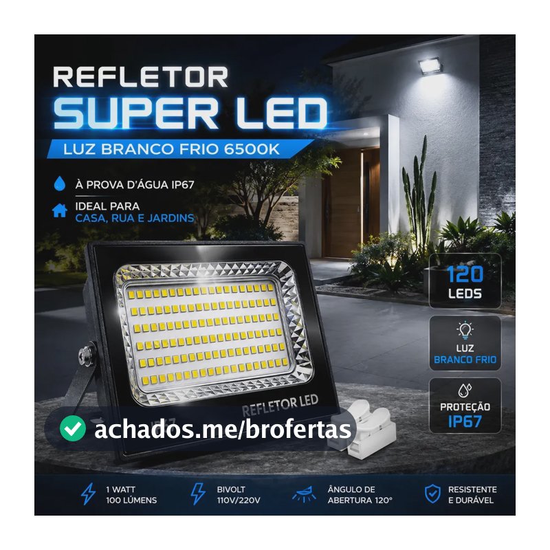 Kit 2 Refletor Super Led 400w Ip67 Holofote Bivolt Prova D'água Branco Frio 6500k Preto