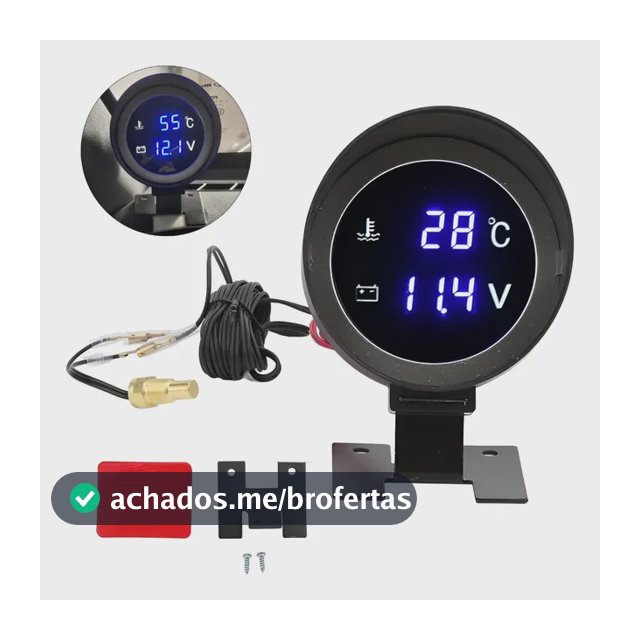 Voltímetro + Marcador De Temperatura Automotivo Profissional