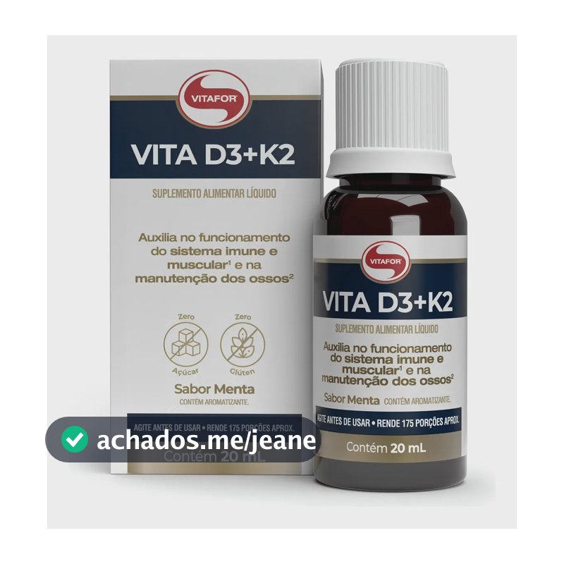 Vita D3 + K2 Sabor Menta 20ml Vitafor