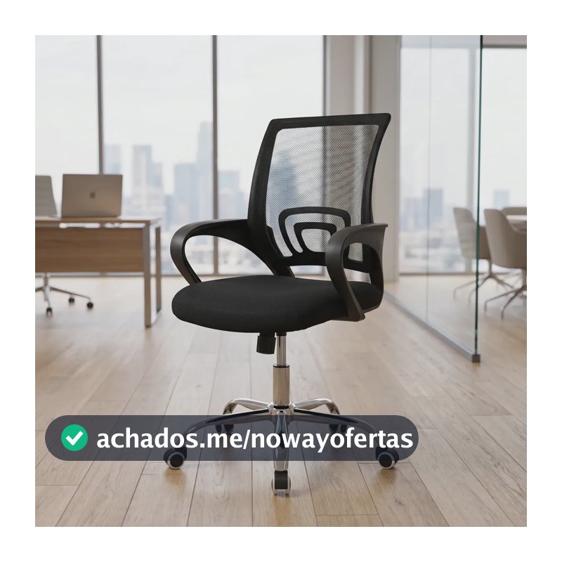 Cadeira De Escritório Ergonômica Begônia Preta Home Office Escritório Mesh Respirável Giratoria