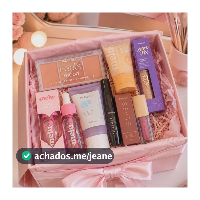 Kit Presente Ruby Rose + Melu Skincare  Completo 7 Itens