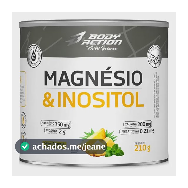 Magnésio Inositol 210g Body Action - Relaxamento Zero Açúcar