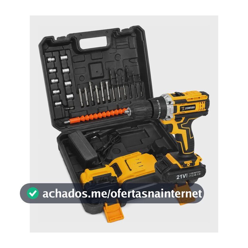 Kit Parafusadeira Furadeira Sem Fio Bateria 48vh+acessórios