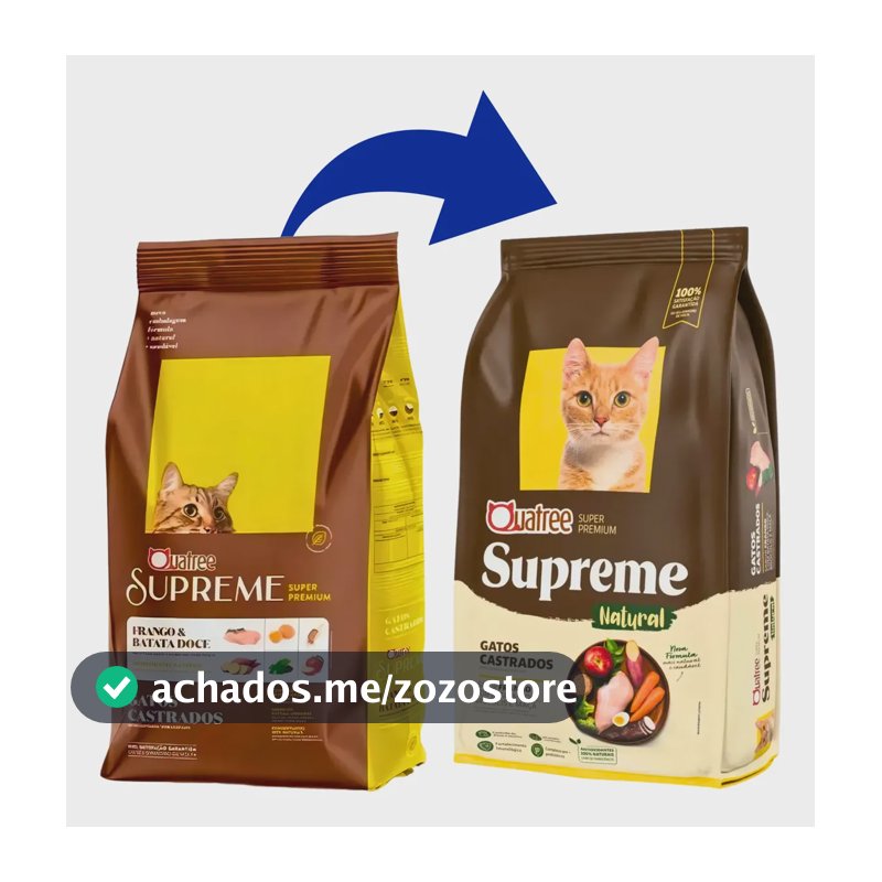 Ração Quatree Supreme Gatos Castrados Frango 10.1kg