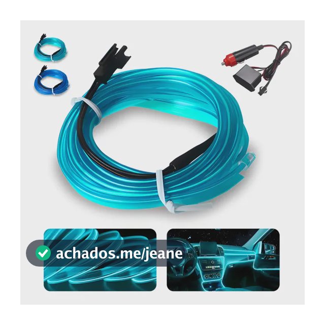 Fita Led Neon Automotivo Painel Carro 5 Metros À Prova Dágua Varias Cores 12v 12v Azul Gelo