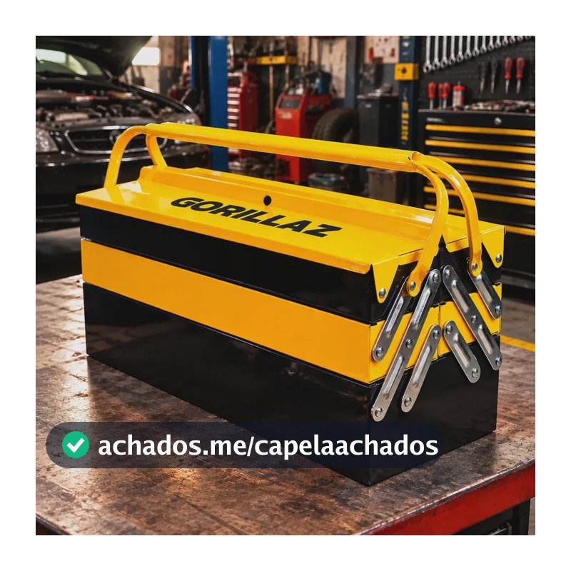 Caixa Metálica Sanfonada De Ferramentas Com 5 Gavetas 42cm Amarelo
