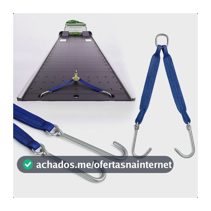 Kit Cinta Arraste Guincho Plataforma Com Gancho Anzol 5 Ton