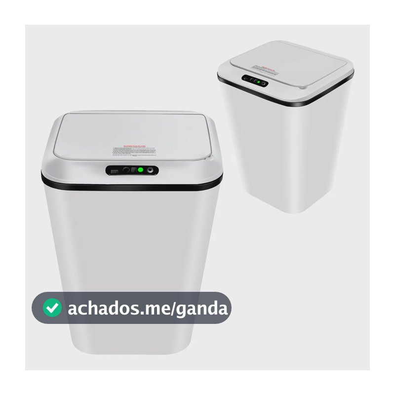 Lixeira Automatica Inteligente 16 L Com Sensor Touch Cozinha Cor Branco