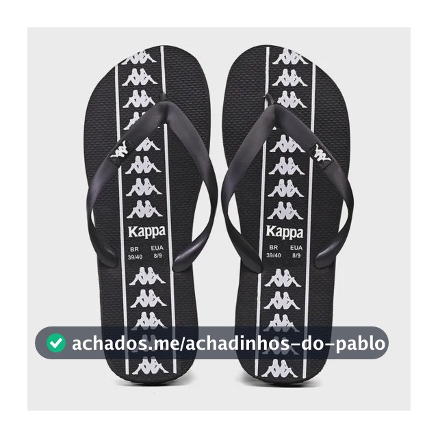 Chinelo Kappa Beach Adulto Unissex Em Borracha