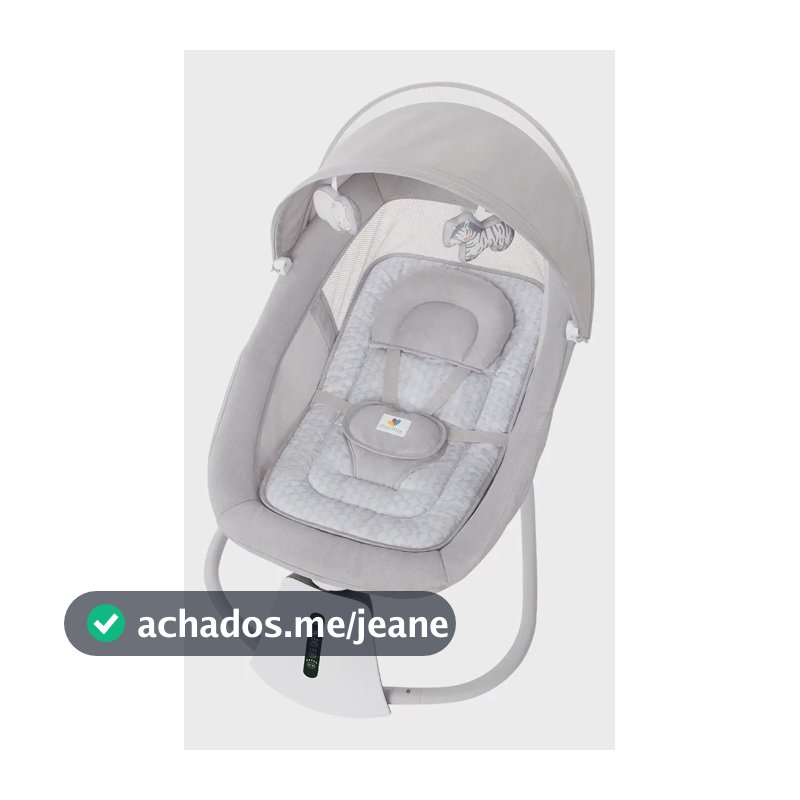 Cadeira De Balanço Aura Com Sensor De Movimento Automática Cinza Bichos