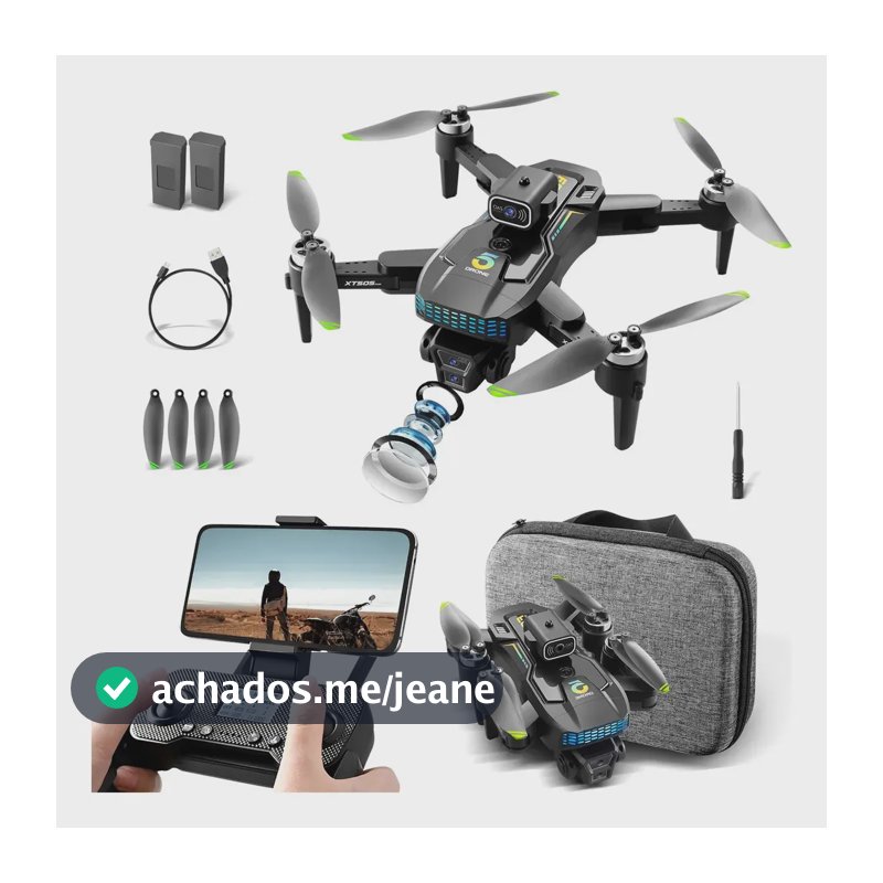 Drone Profissional Xt505 Dual Cam 4k 2 Baterias Brushless Preto