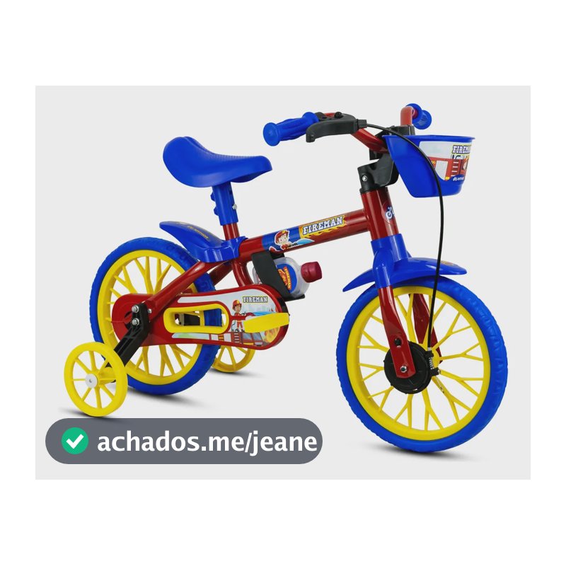 Bicicleta Infantil Nathor Aro 12 Fireman Cor Vermelho