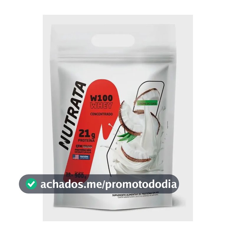 W100 Whey Concentrado Pouch 900g Creme de Coco Nutrata