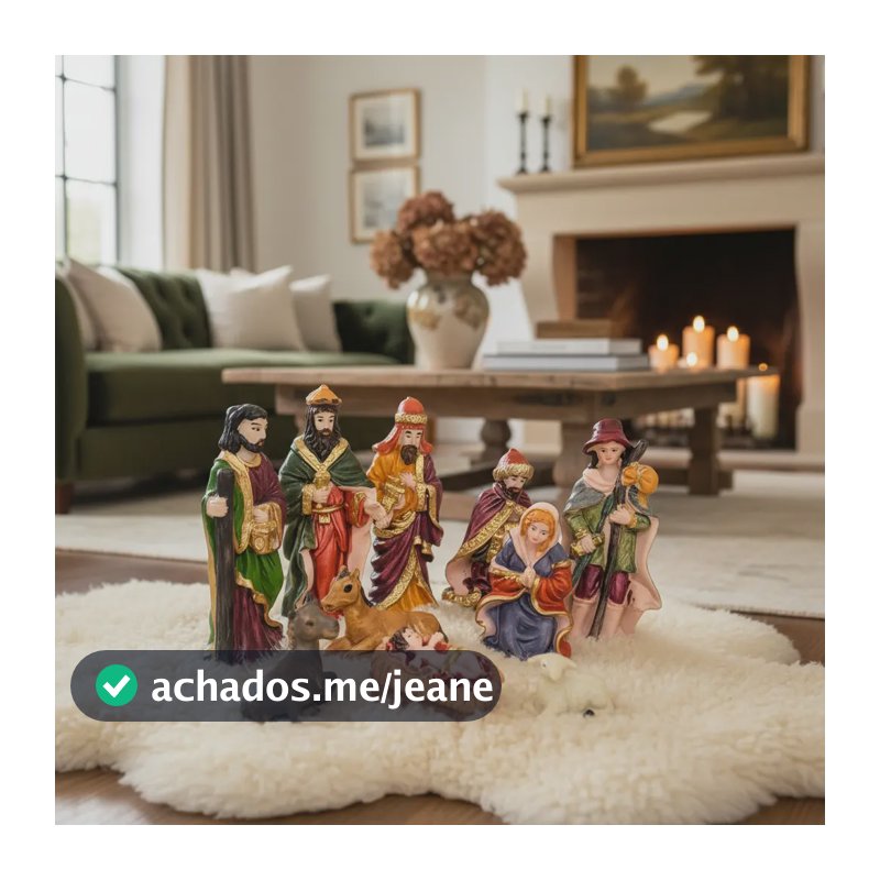 Presépio Natal Completo 10 Peças Resina Festa Natalina Premi