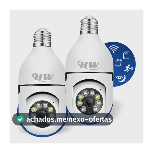 Kit C/ 2 Câmeras Lâmpada Ip Wi-fi 360° | Visão Colorida | Áudio | Sensor De Movimento | E27 App Yoosee- Hw