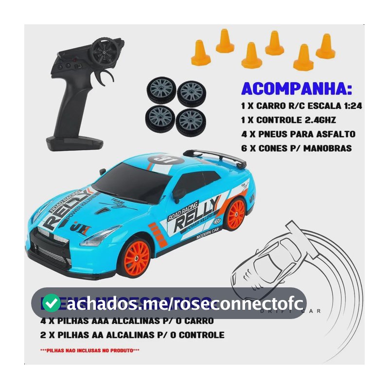 Carro De Corrida De Controle Remoto Driftx Azul - Br2416